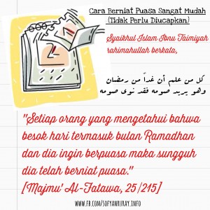 Niat Puasa itu Mudah