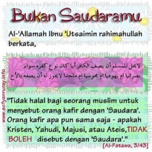 Non Muslim Bukan Saudaramu