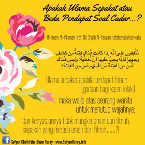 Ulama Sepakat Wajib Cadar bagi Wanita