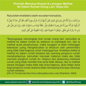 Perintah Menutup Pintu Rumah dan Larangan Melihat ke Rumah Orang Lain Tanpa Izin