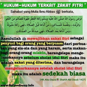 Hukum-hukum Terkait Zakat Fitri